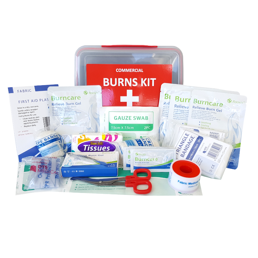 Medium Commercial Burns First Aid Kit Lunch Box