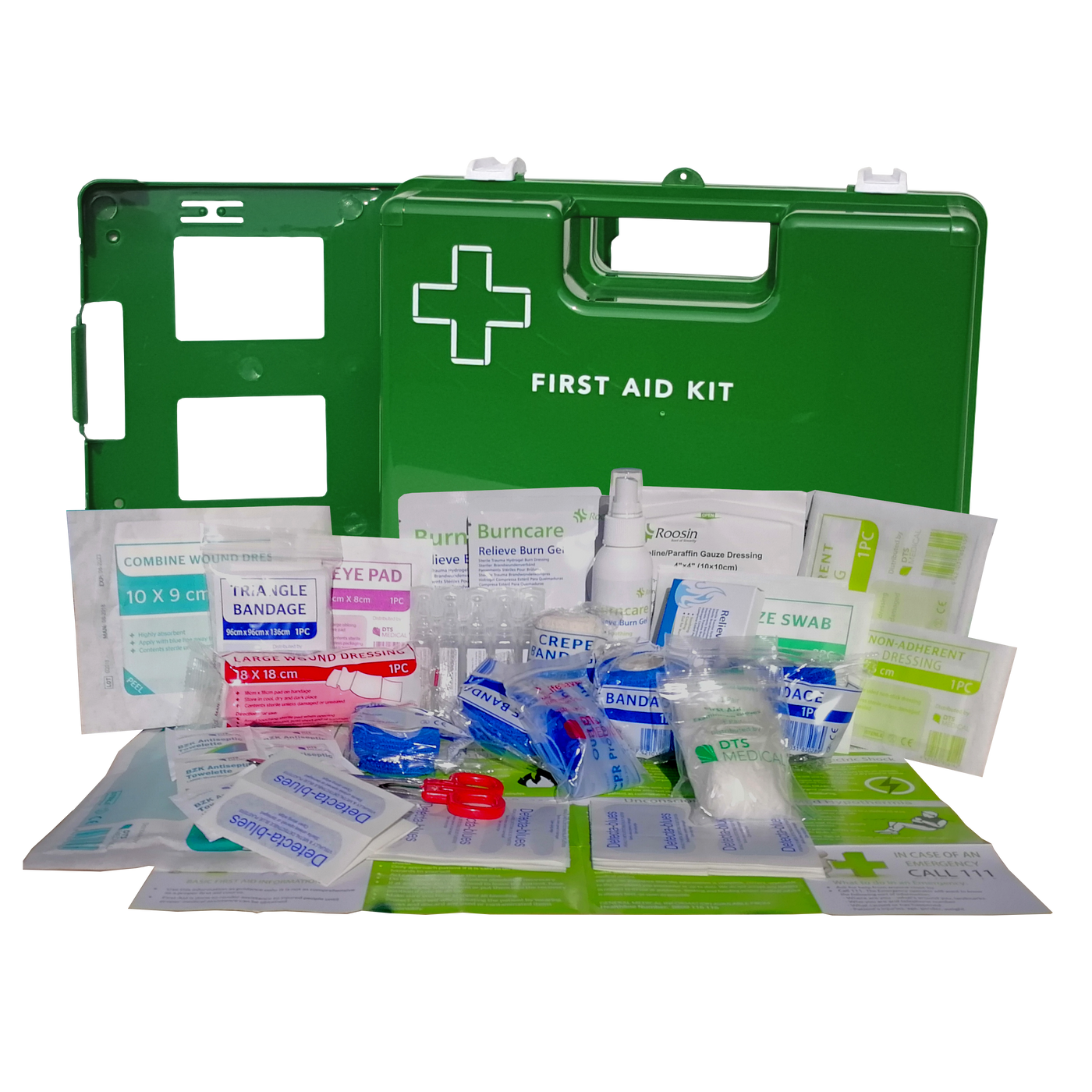 Catering Med Food First Aid Kit Plastic Green Wall Mount